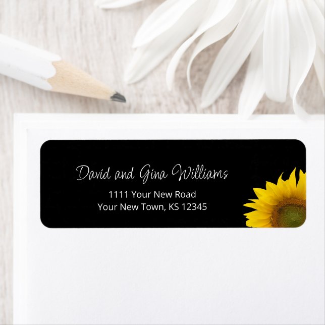 Trendy Sunflower Botanical Boho Black (Insitu)