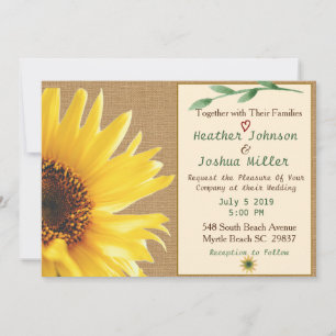 Trendy Sunflower Wedding Invitation
