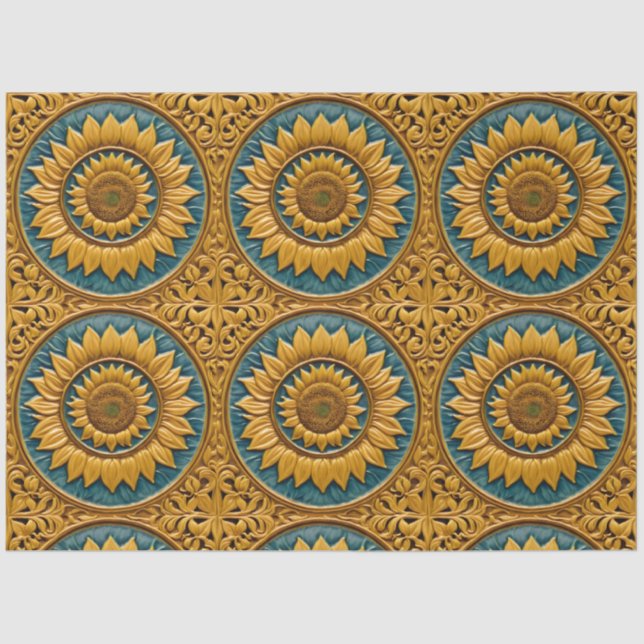 Trendy Sunflowers Beautiful Collection Tissue Paper (Front)