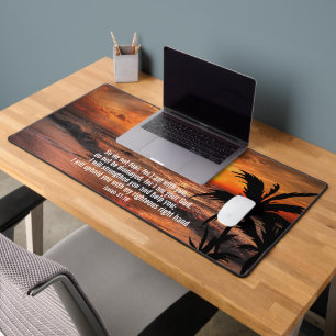 TRENDY SUNSET NATURE CHRISTIAN BIBLE VERSE DESK MAT