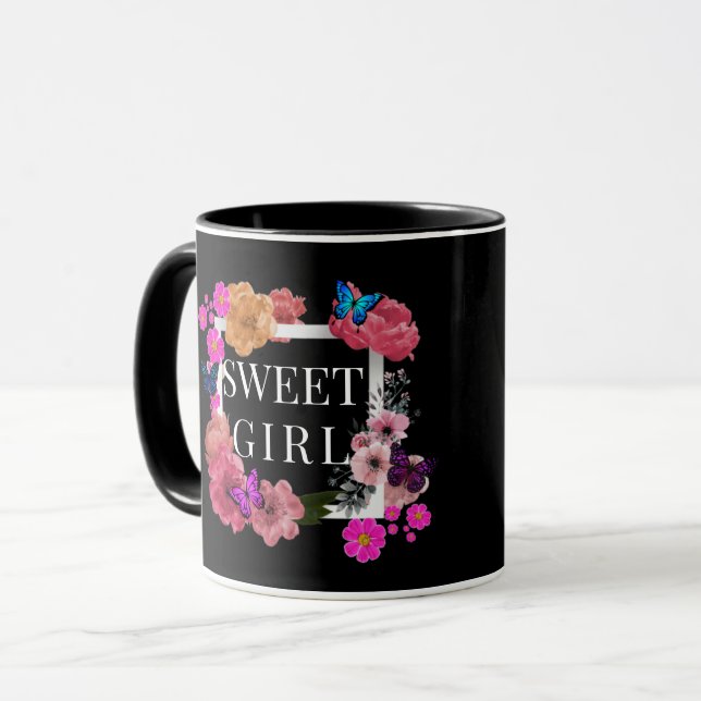 Trendy Sweet Girl Coffee Mug (Front Left)