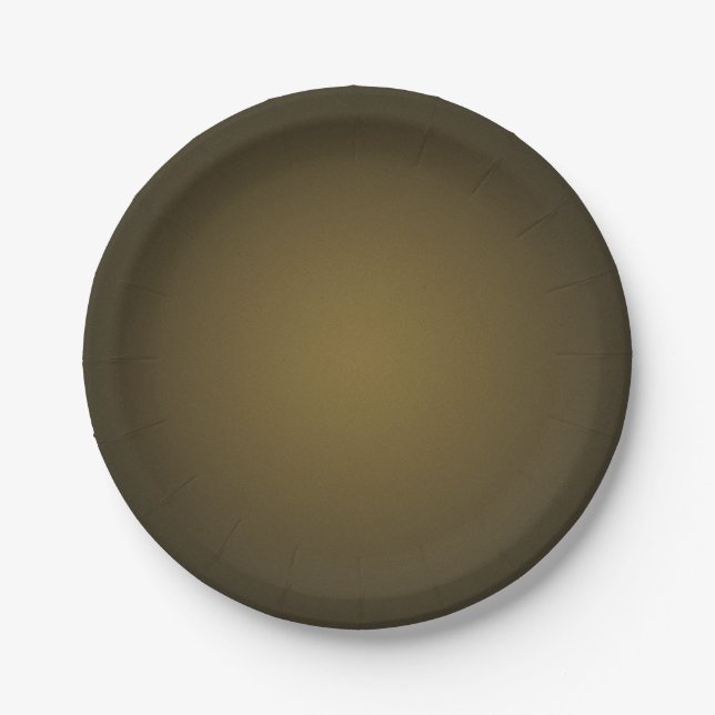 Trendy Tan and Black Grainy Vignette Paper Plate (Front)