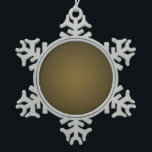 Trendy Tan and Black Grainy Vignette Snowflake Pewter Christmas Ornament<br><div class="desc">Elegant and simple background on this product features a grainy texture and a vignette look. This design features tan in the centre, fading darker and darker towards the outside edge where it is black. There's a grainy texture thoughout the design as well. Very cool modern look. Tones and Textures is...</div>