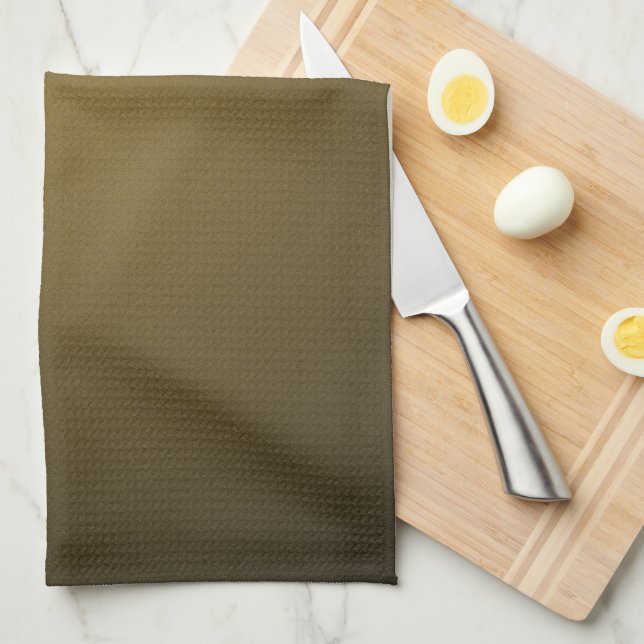 Trendy Tan and Black Grainy Vignette Tea Towel (Quarter Fold)
