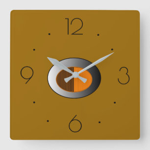 Trendy Tan with Silver centre> Kitchen Clocks