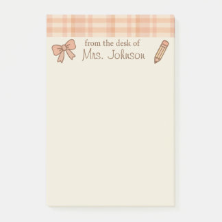 Trendy Teacher Personalised 4"x6" Post-It Notes