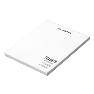 Trendy Teacher To Do List Inspirational Notepad