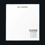 Trendy Teacher To Do List Inspirational  Notepad<br><div class="desc">Stay inspired and on track with this trendy teacher to‑do list featuring three uplifting words,  each marked with a sweet heart bullet. The modern layout leaves plenty of room for top priorities,  reminders,  and daily classroom tasks.</div>
