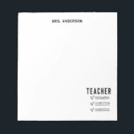 Trendy Teacher To Do List Inspirational  Notepad<br><div class="desc">Stay inspired and on track with this trendy teacher to‑do list featuring three uplifting words,  each marked with a sweet heart bullet. The modern layout leaves plenty of room for top priorities,  reminders,  and daily classroom tasks.</div>
