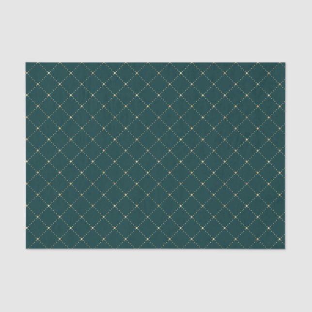Trendy Teal and Gold Tissue Paper (Front)