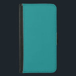 Trendy Teal Blue Green Color,  Samsung Galaxy S5 Wallet Case<br><div class="desc">Pictured is a blue green Teal solid color</div>