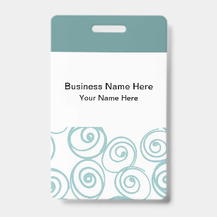 Trendy Teal Budget Name Badges ID Badge
