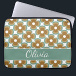 Trendy Teal Caramel Retro Groovy Flowers Seamless Laptop Sleeve<br><div class="desc">Discover a teal and caramel retro groovy flowers seamless pattern,  perfect for wallpaper,  bedding,  kitchen and dining décor,  home accessories,  stationery,  sports gear,  and stylish bags for a coordinated vintage-inspired look.</div>