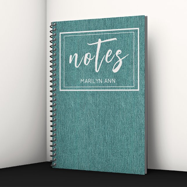 Trendy Teal Denim Print Classic Spiral Notebook (Creator Uploaded)