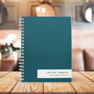 Trendy Teal Modern Minimalist Stylish Notebook