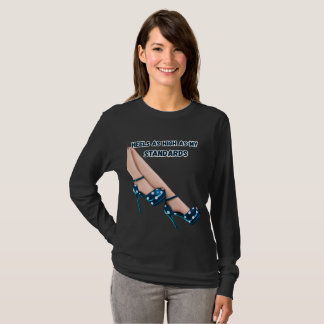 Trendy Teal Polka Dot High Heels Boss Babe Quote T-Shirt