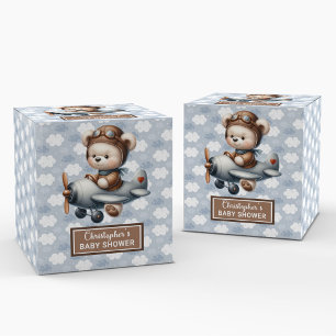 Trendy Teddy Bear Pilot Boy Baby Favour Box