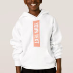 Trendy Template Add Name Text Picture Kids Boys<br><div class="desc">Kids Boys Hoodies Pullover Add Image Logo Text Here Clothing Apparel Template Personalised Apricot Colour & White Hooded Sweatshirt Pullover.</div>