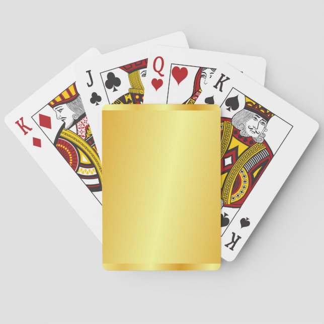 Trendy Template Custom Faux Gold Metallic Look Playing Cards (Back)