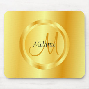 Trendy Template Elegant Faux Gold Modern Monogram Mouse Mat