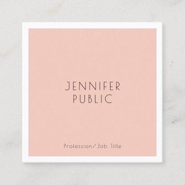 Trendy Template Modern Minimalist Design Elegant Square Business Card (Front)