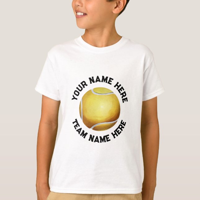 Trendy Tennis Ball Add Your Name Personalised    T-Shirt (Front)