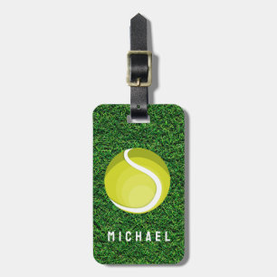 Trendy Tennis Racquet and Ball Personalised    Luggage Tag