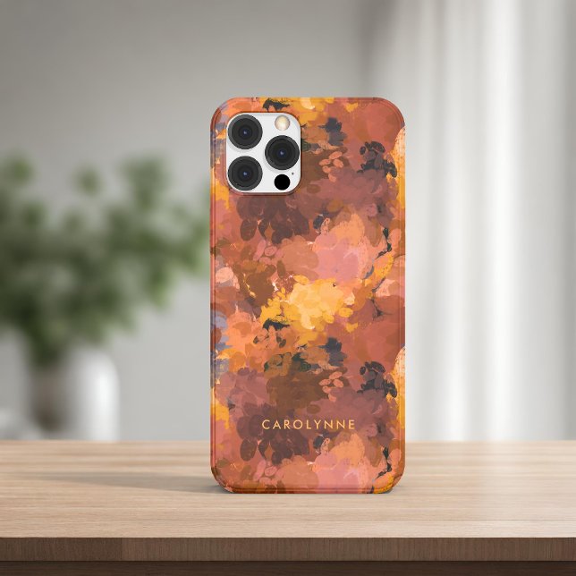 Trendy Terracotta Abstract Pattern Monogram (Creator Uploaded)
