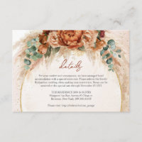 Trendy Terracotta burgundy flowers pampas details