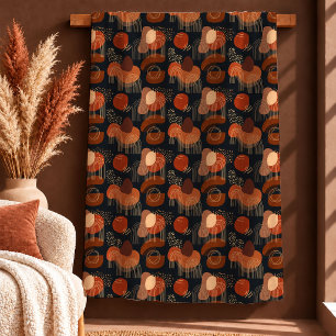Trendy Terracotta Dark Brown Boho Design Blanket