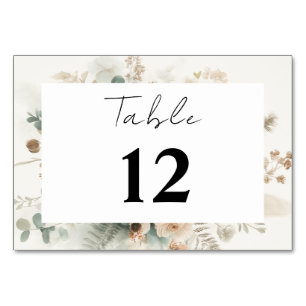 Trendy Terracotta Flowers Elegant Wedding Table Number