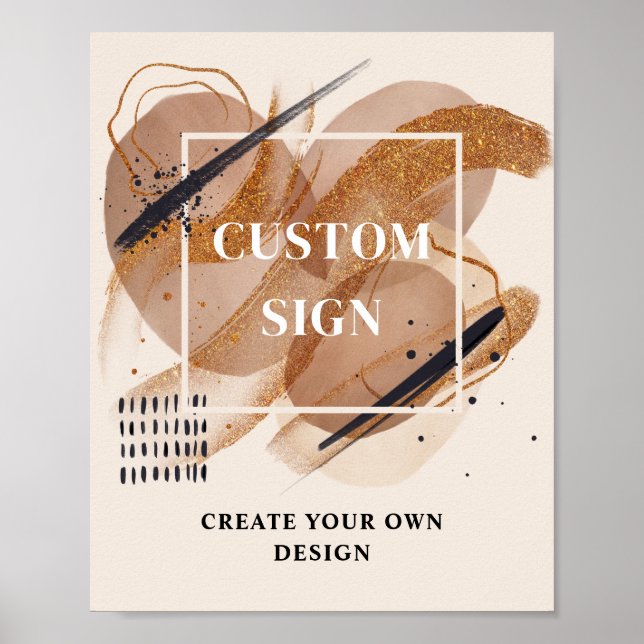 Trendy Terracotta rose gold glitter Custom Sign (Front)