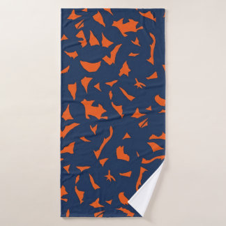 Trendy Terrazzo Confetti Pattern - Navy Blue and B Bath Towel Set