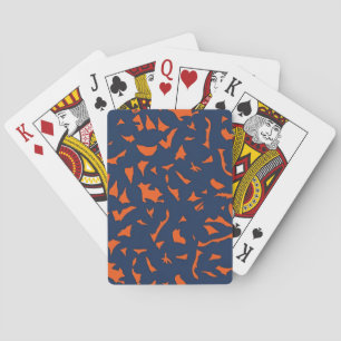 Trendy Terrazzo Confetti Pattern - Navy Blue and B Playing Cards