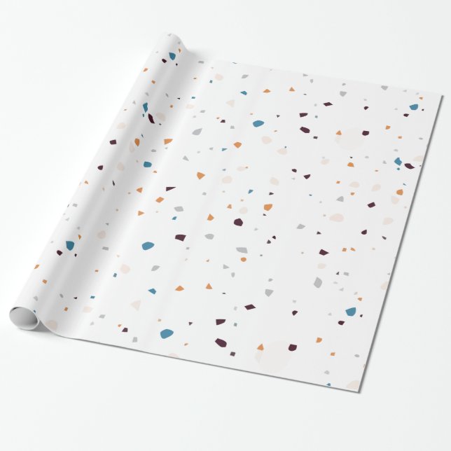 Trendy Terrazzo Confetti Pattern Style Wrapping Paper (Unrolled)