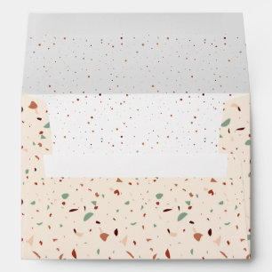 Trendy Terrazzo Pattern in Terracotta & Mint Green Envelope