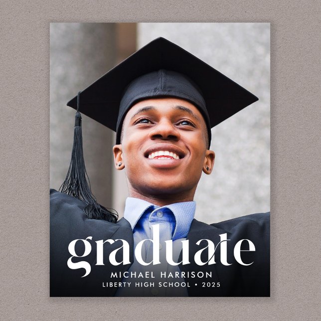 Trendy Text Photo Graduation Party Invitation (Creator Uploaded)