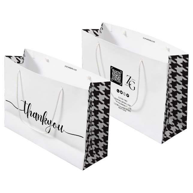 Trendy Thank You Business Custom Logo Large Gift Bag (Creator Uploaded)