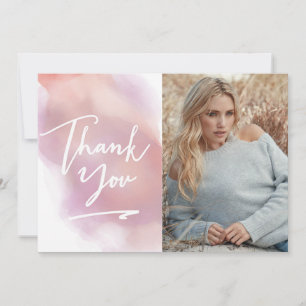 Trendy Thank You Photo Card Pink