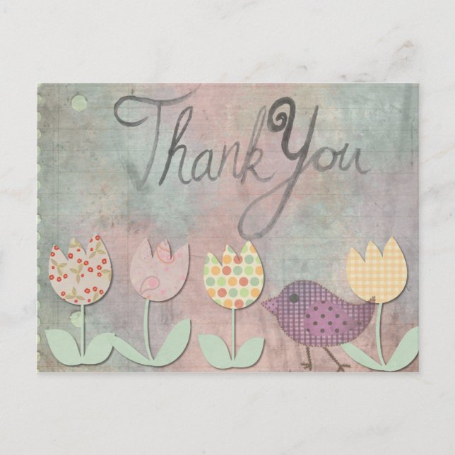 Trendy Thank You Postcard (Front)