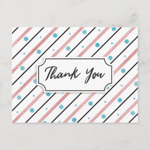 Trendy Thank You Postcard