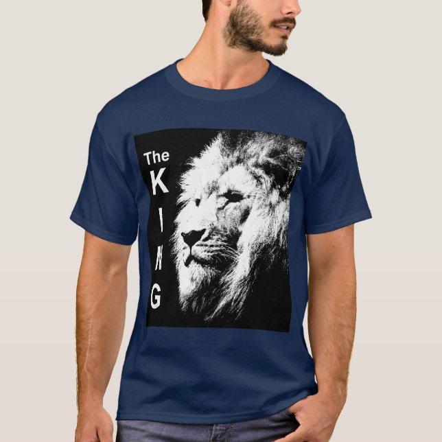 Trendy The King Modern Pop Art Lion Head Men's T-Shirt (Front)