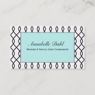 Trendy Tiffany, Silver Banner Business Card