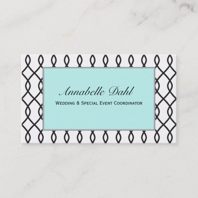 Trendy Tiffany, Silver Banner Business Card (Front)