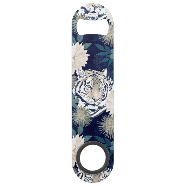 Trendy Tiger Animal Watercolor Floral Blue Design (Front)