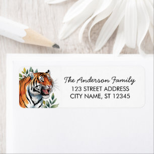 Trendy Tiger Return Address Black 