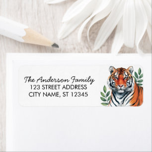 Trendy Tiger Return Address Black 