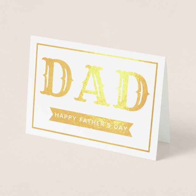 Trendy Tpography Foil Father's Day Foil Card (Front)