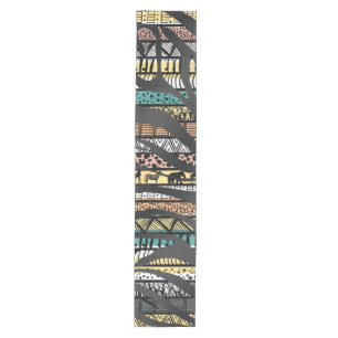 Trendy Tribal African Pattern Zebra Print Medium Table Runner