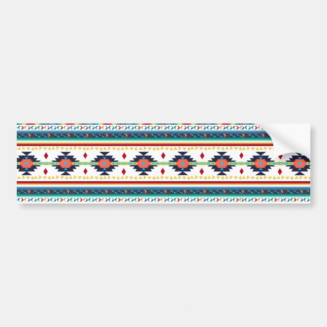 trendy tribal ethnic geometric pattern bumper sticker (Front)